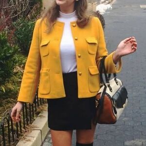 Iconic J Crew Yellow Wool Coat